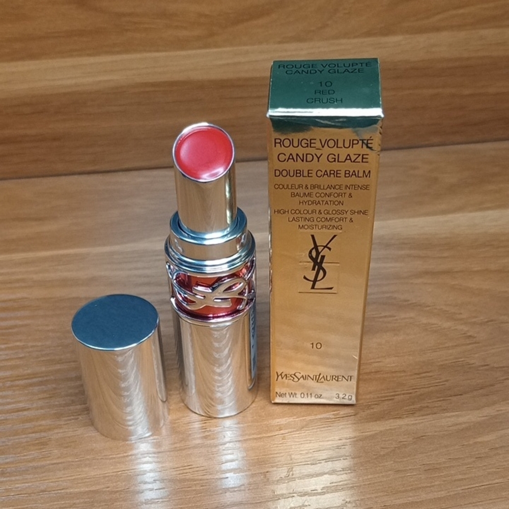 Yves Saint Laurent Rouge Volupté Candy Glaze Balm — 10 Red Crush NIB